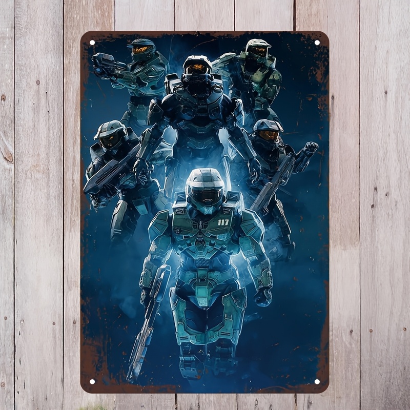 Home Improvement Game - Metalowa tablica ścienna inspirowana Halo, żywy